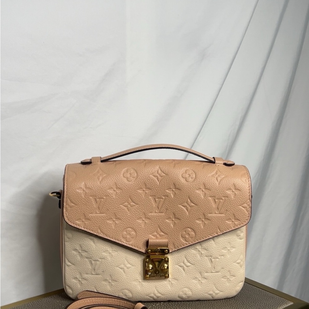 Louis Vuitton Pink and Cream Crossbody Bag with Gold Clasp